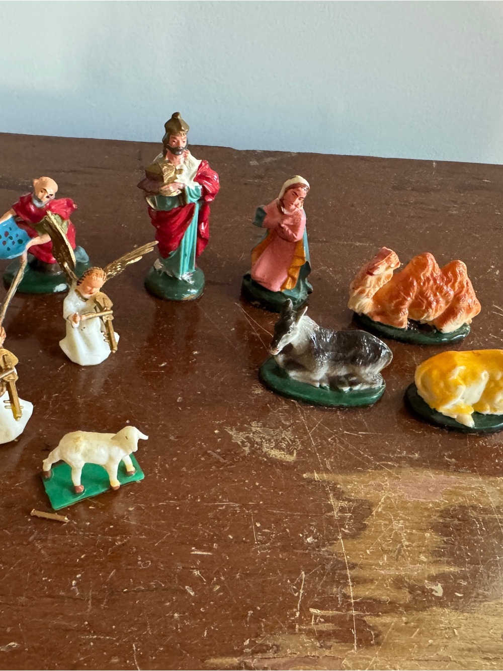 Vintage Nativity Figurine Pieces Plastic Miniature